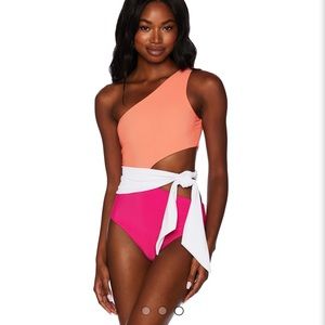 NWOT Beach Riot Carlie One Piece Pink and Orange